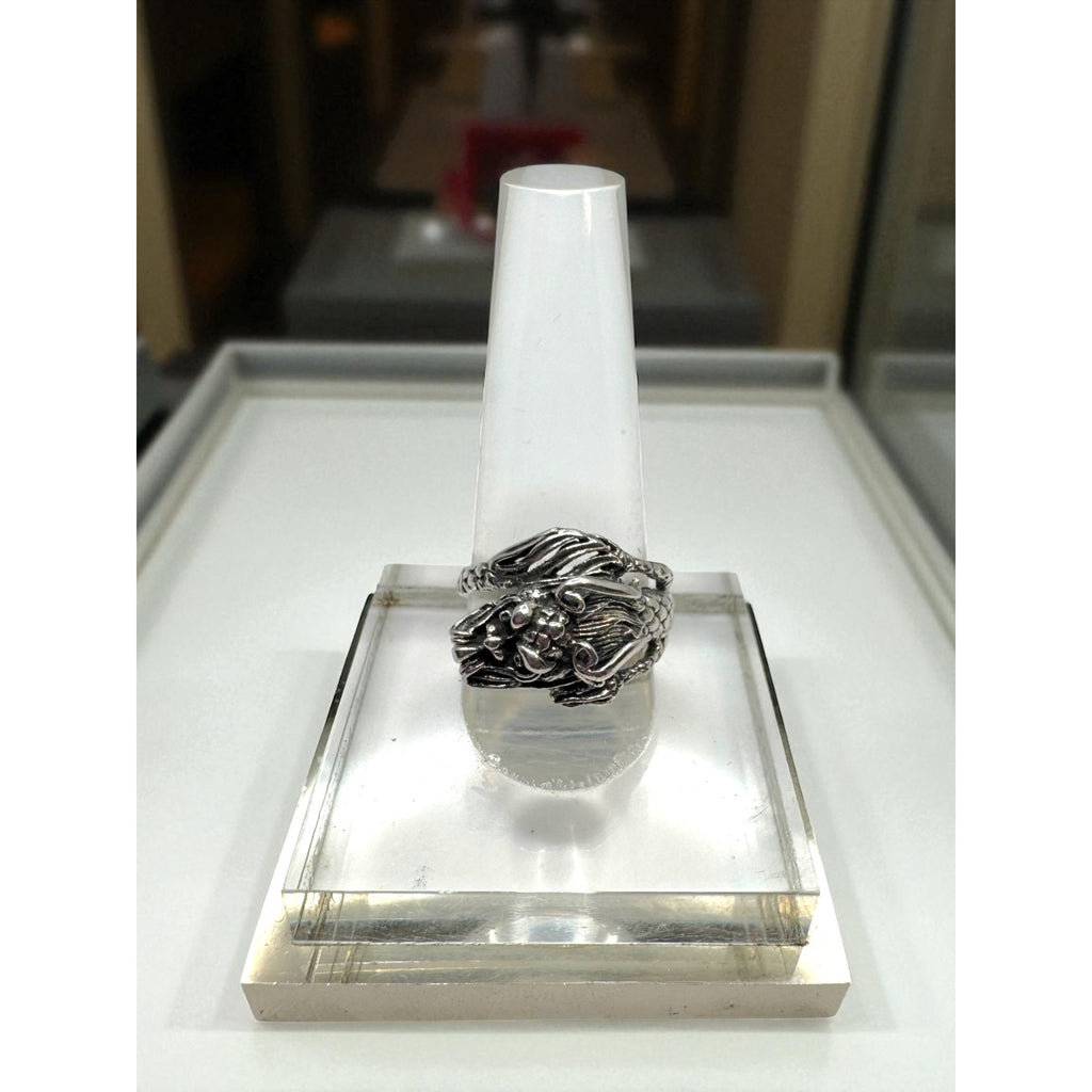 Sterling Silver Dragon Ring Size 7