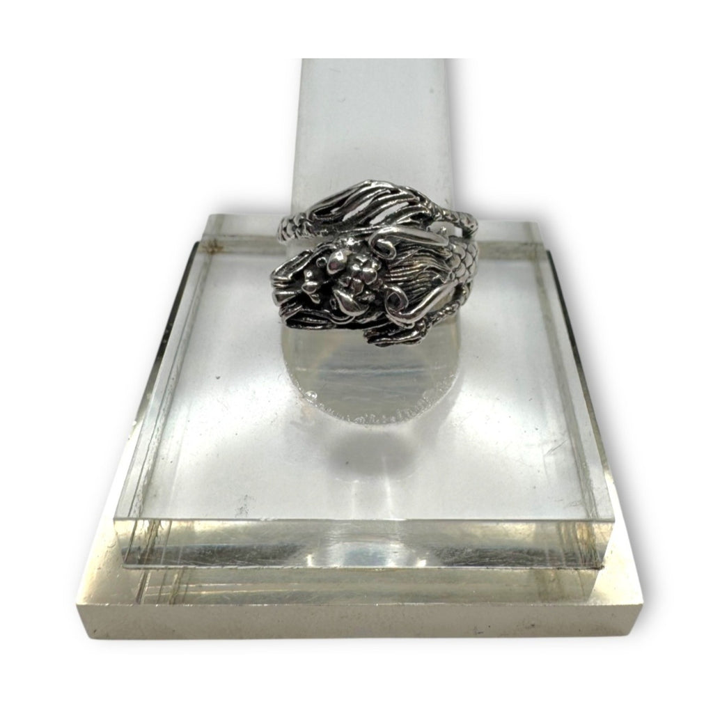 Sterling Silver Dragon Ring Size 7