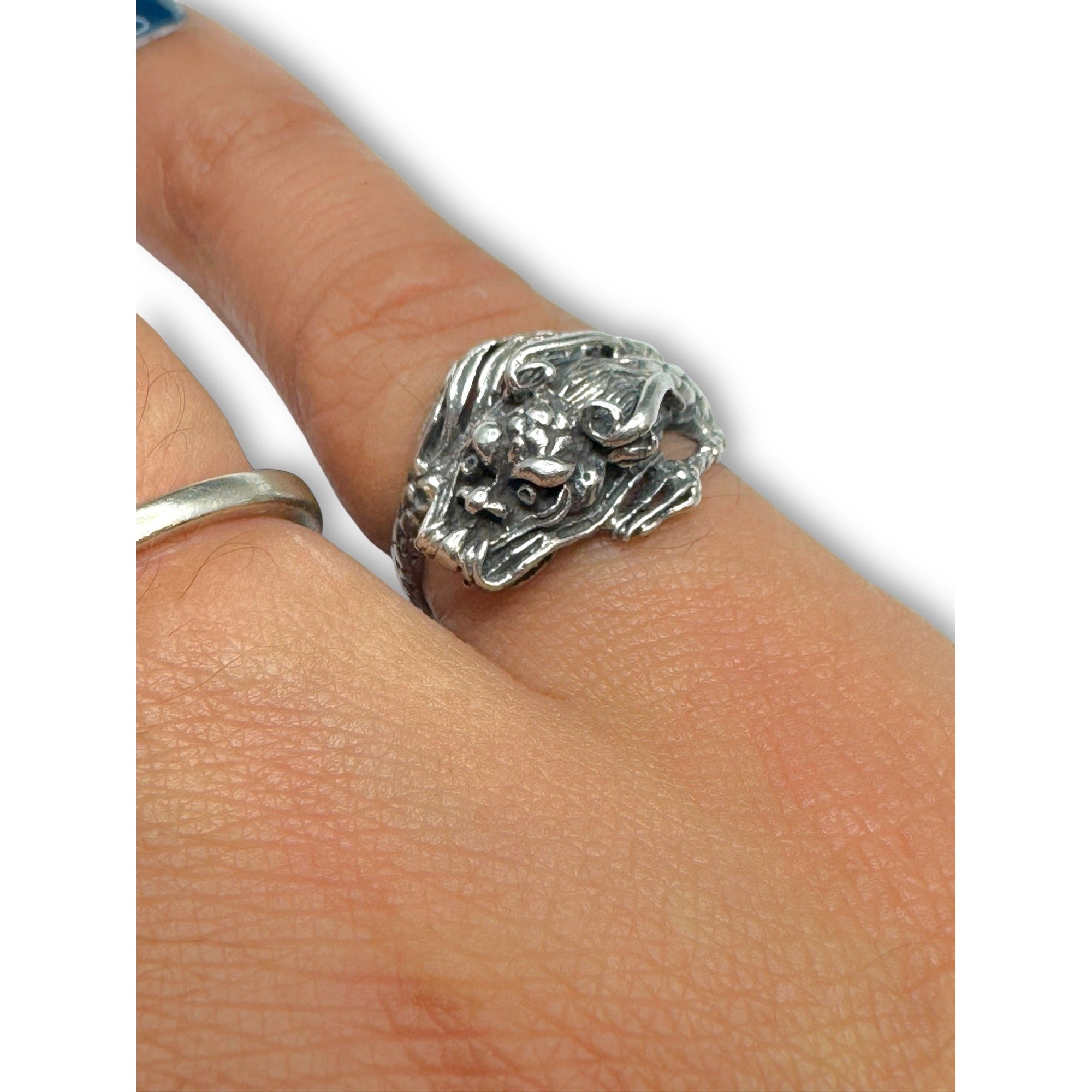 Sterling Silver Dragon Ring Size 7