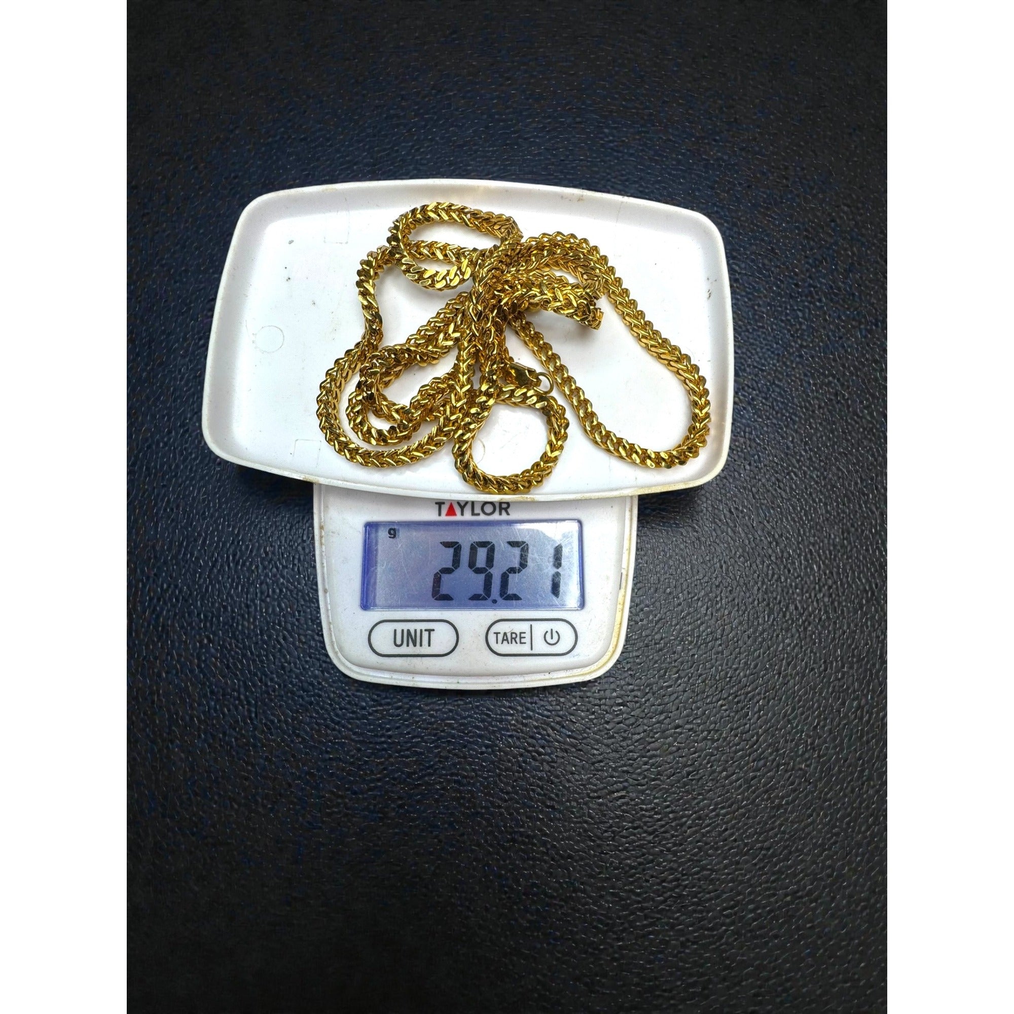 Gold Tone Stainless Steel Wheat Chain Necklace 30" 3mm