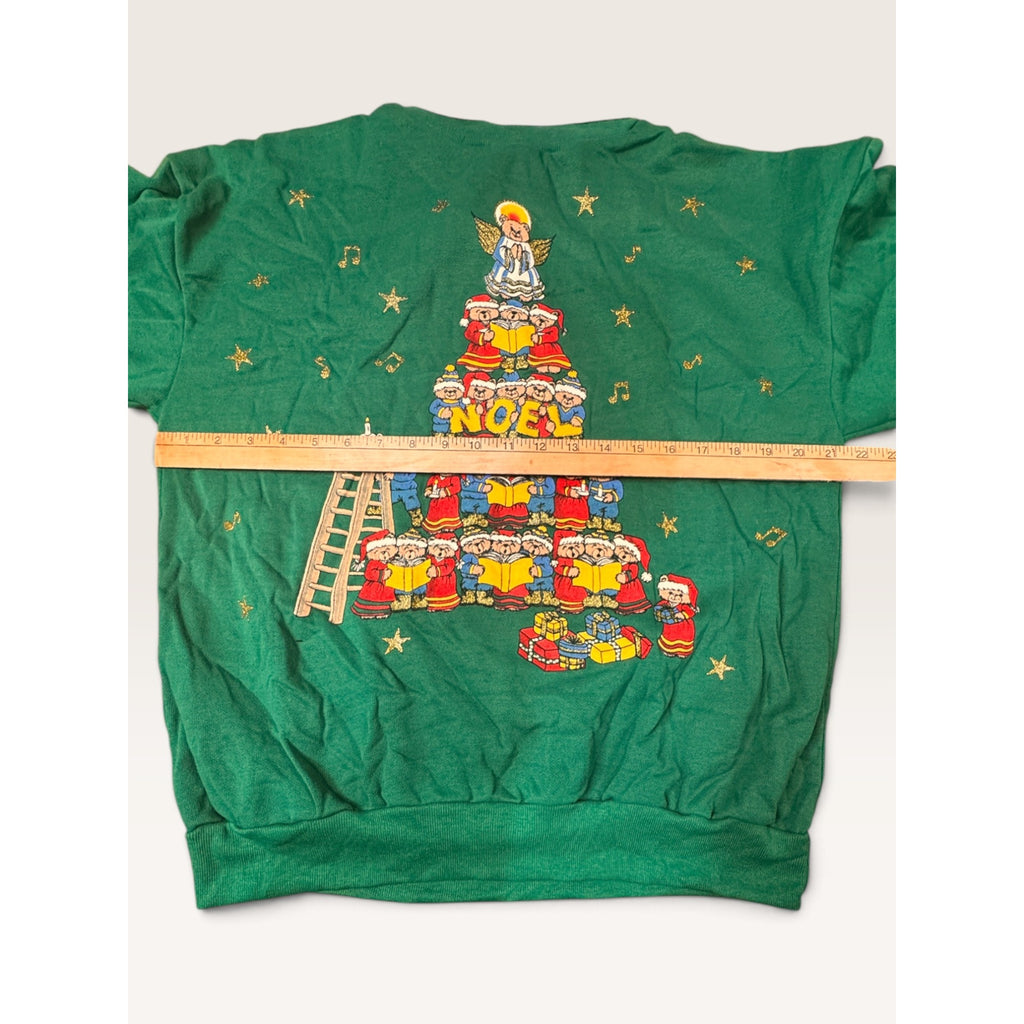 Nutcracker Kmart Womens Medium Christmas Choir Bears Green Sweatshirt Vintage