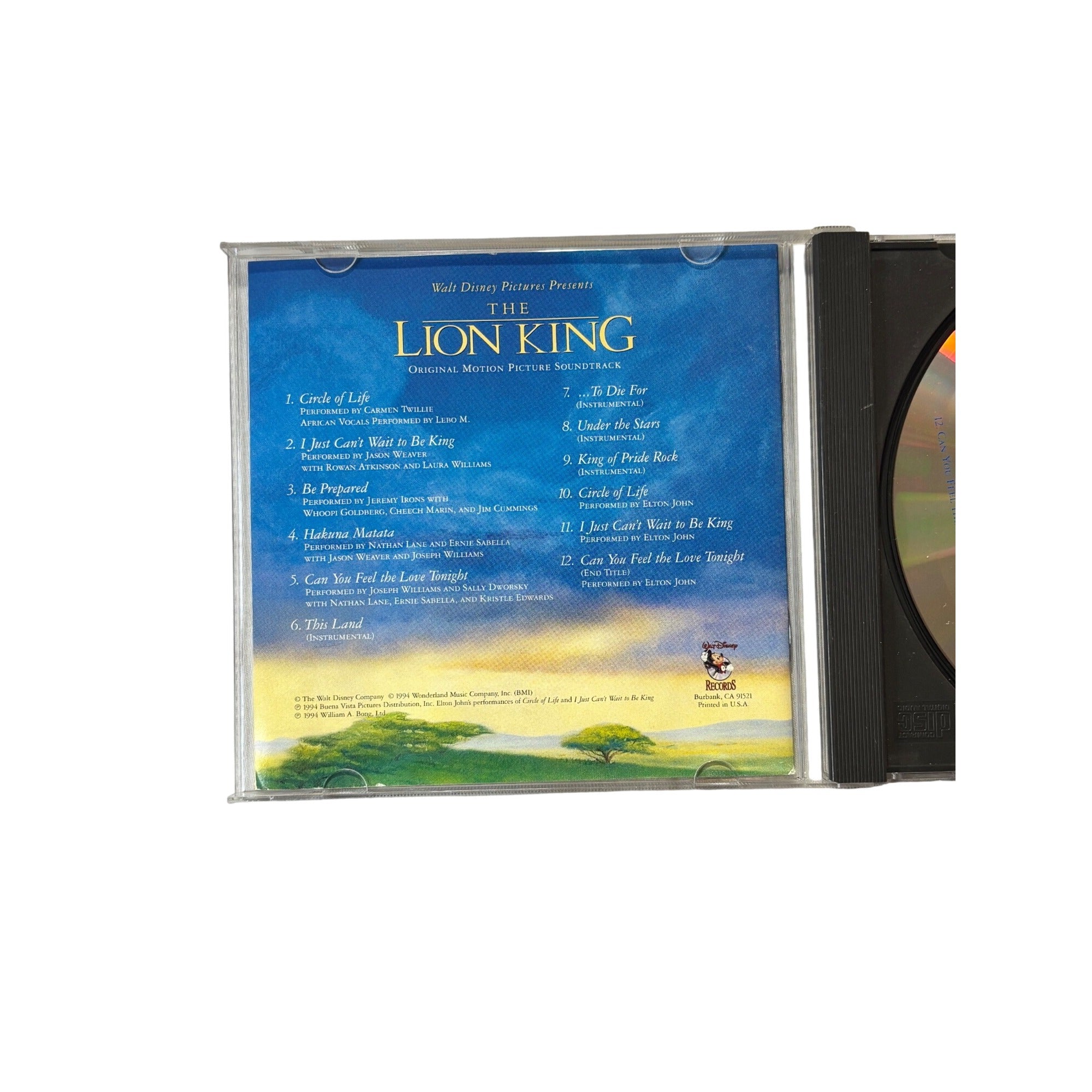 Walt Disney The Lion King Original Motion Picture Soundtrack CD 1994