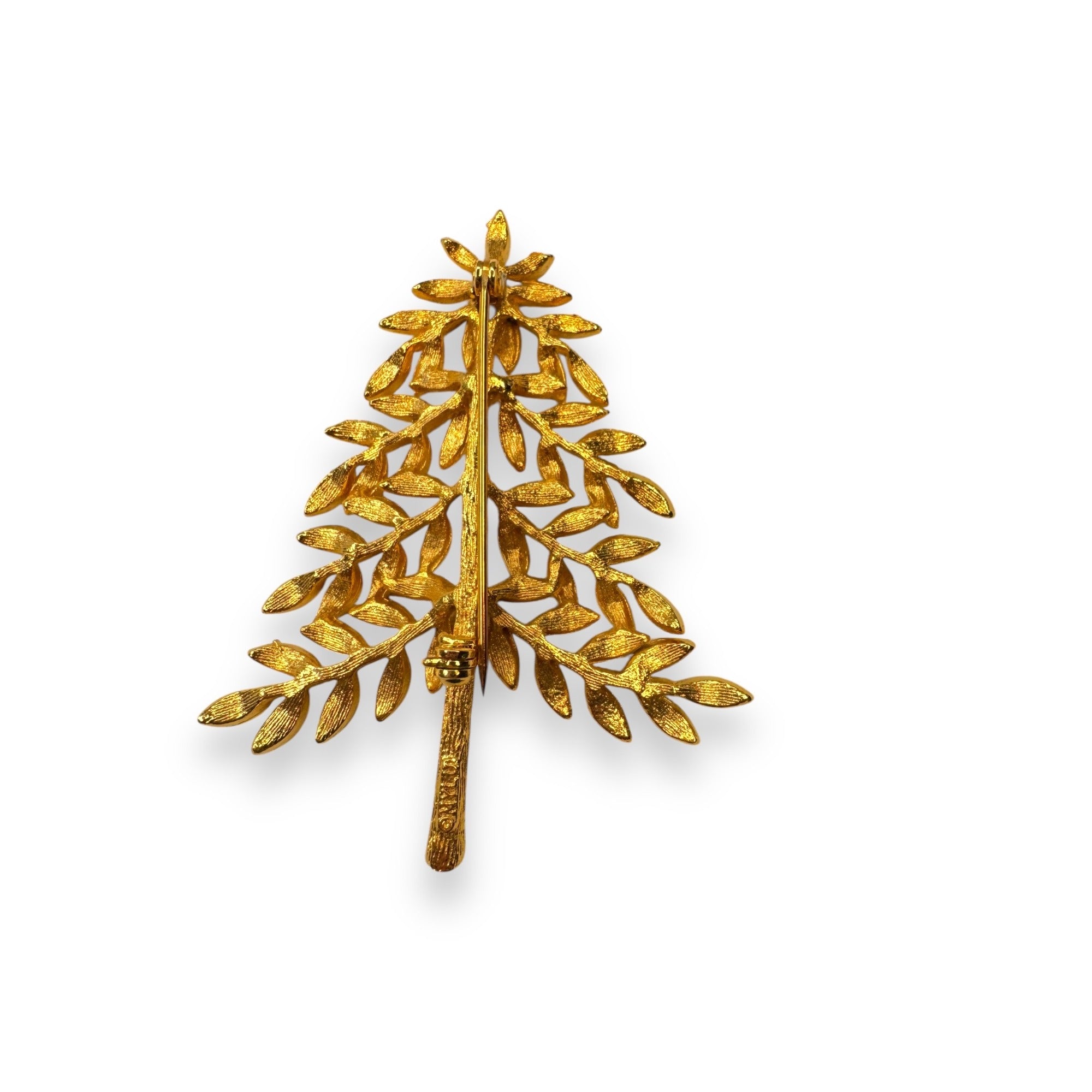 Vintage MYLU NYC Christmas Tree Brooch Aurora Borealis Crystals
