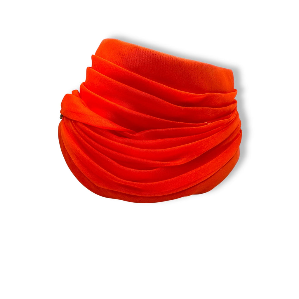 Vintage 1950s Evelyn Varon Model Orange Turban Hat Embellished Beaded Accent