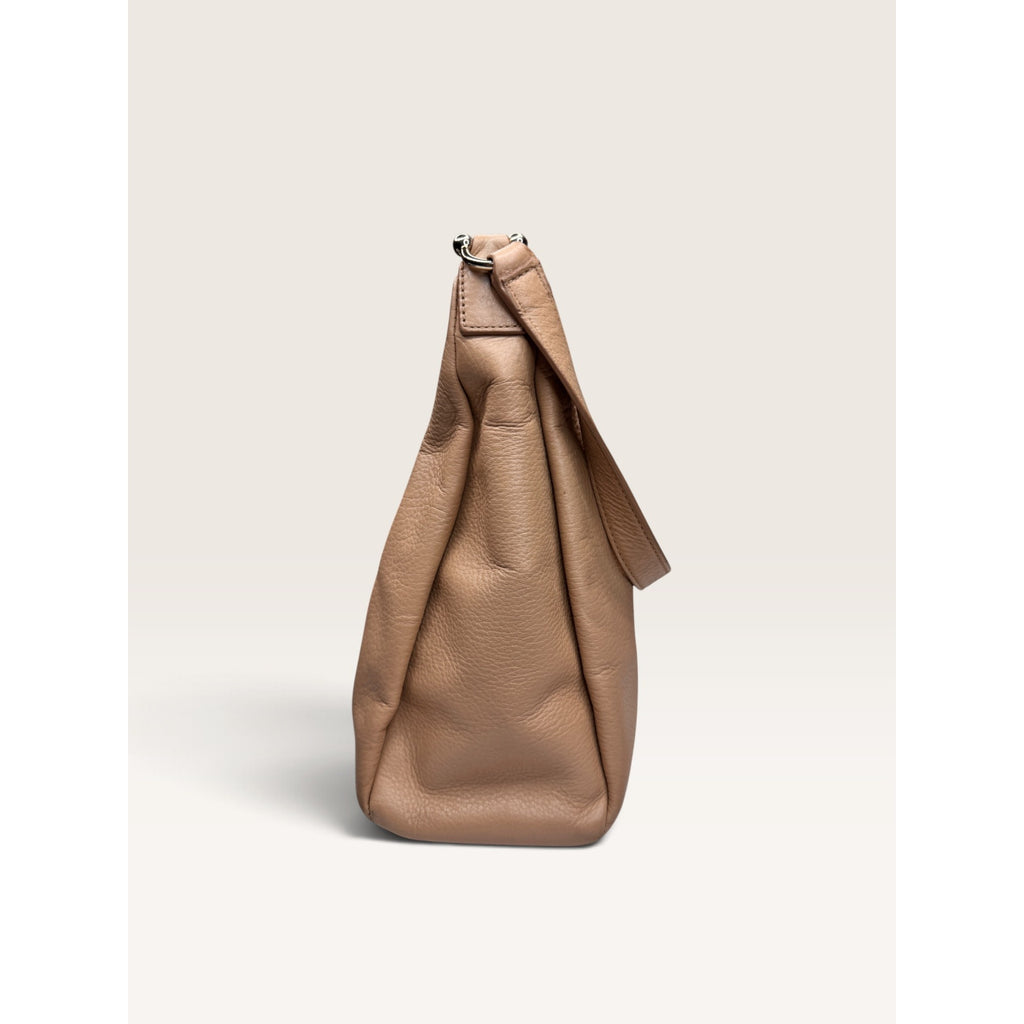 Kate Spade Cobble Hill Hobo Shoulder Bag Pebbled Leather Beige Taupe Medium