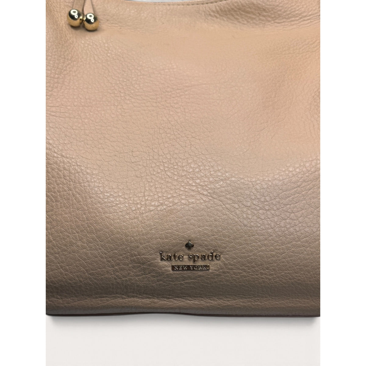 Kate Spade Cobble Hill Hobo Shoulder Bag Pebbled Leather Beige Taupe Medium