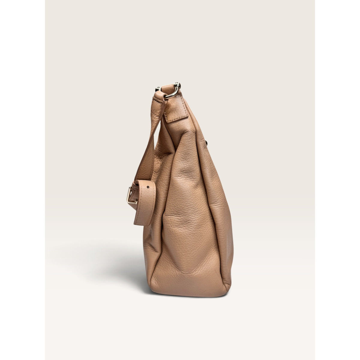 Kate Spade Cobble Hill Hobo Shoulder Bag Pebbled Leather Beige Taupe Medium