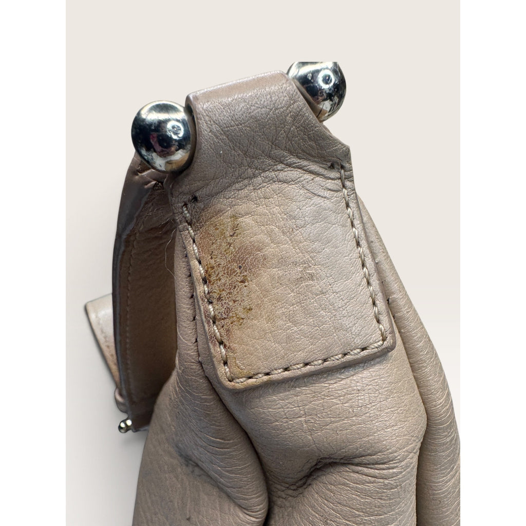 Kate Spade Cobble Hill Hobo Shoulder Bag Pebbled Leather Beige Taupe Medium