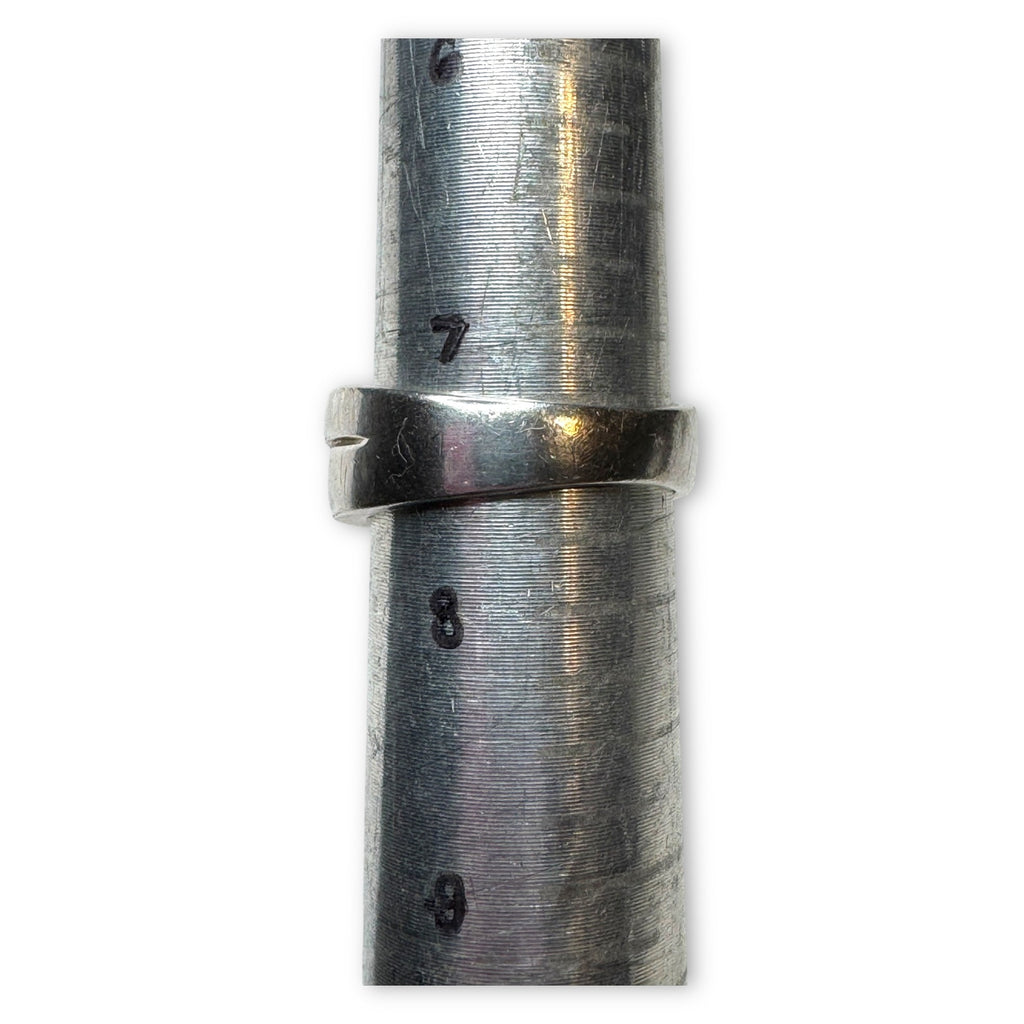 Sterling Silver Opal Inlay Band Ring Size 7.75 925