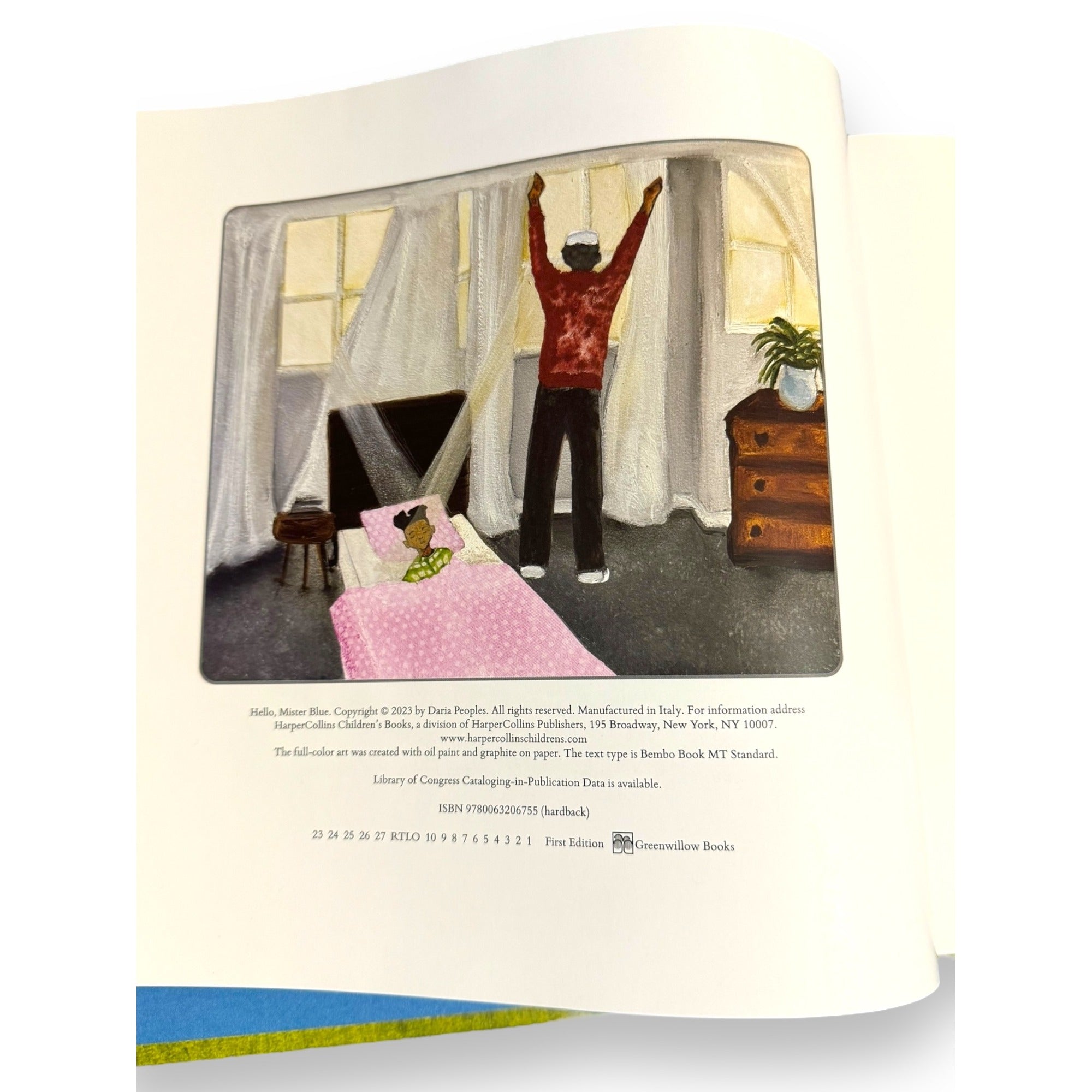 Hello Mister Blue Daria Peoples Hardcover Childrens Picture Book 2023