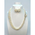 Vogue White AB Glass Beaded Necklace Clip On Earrings Set 1950s Vintage