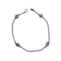 JCM Sterling Silver 925 CZ Station Chain Bracelet 7"