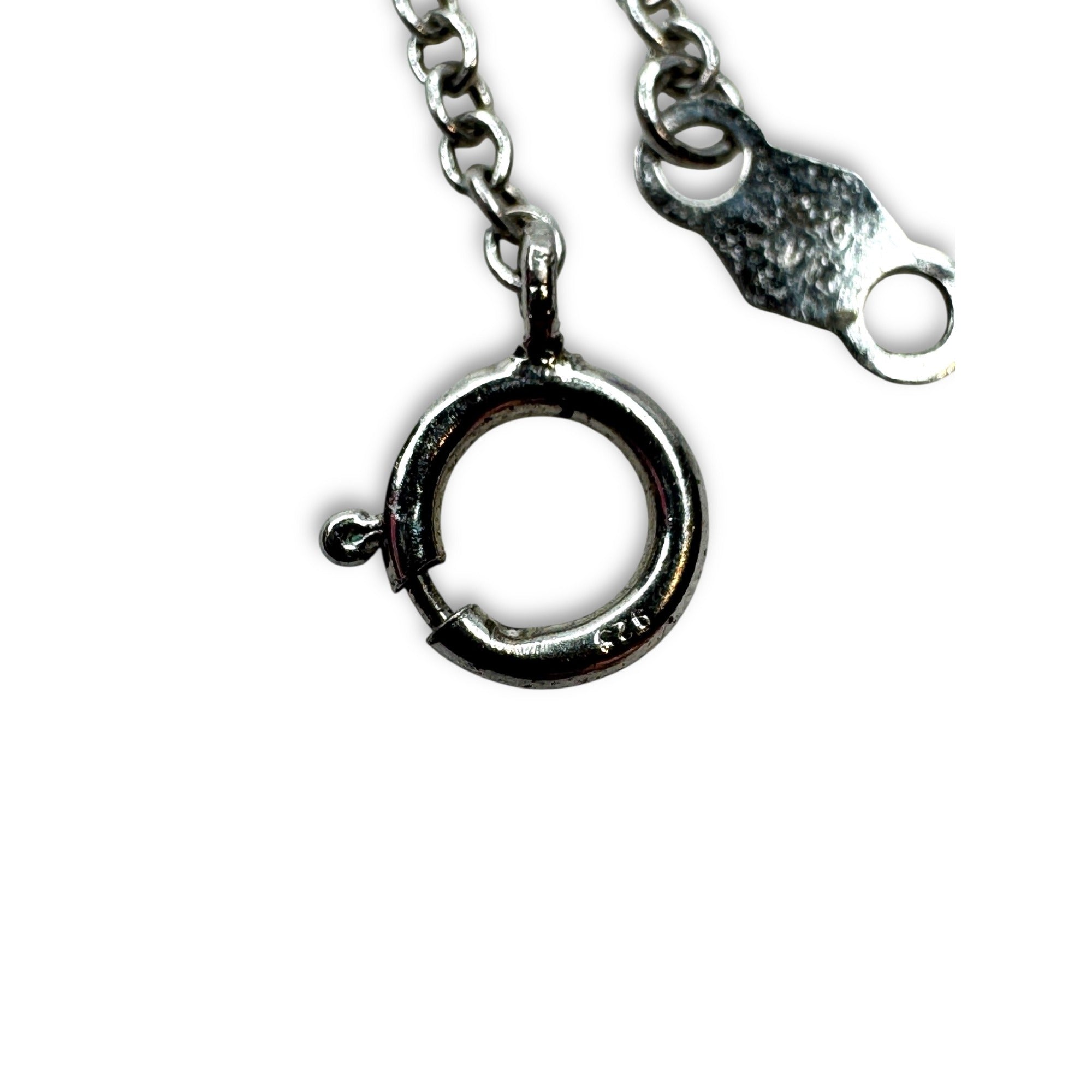 JCM Sterling Silver 925 CZ Station Chain Bracelet 7"