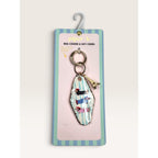 Piper K French Dachshund Eiffel Tower Motel Key Bag Charm Keychain New Blue