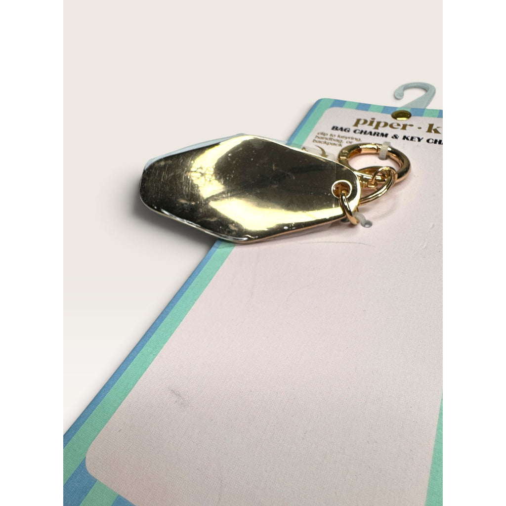 Piper K French Dachshund Eiffel Tower Motel Key Bag Charm Keychain New Blue