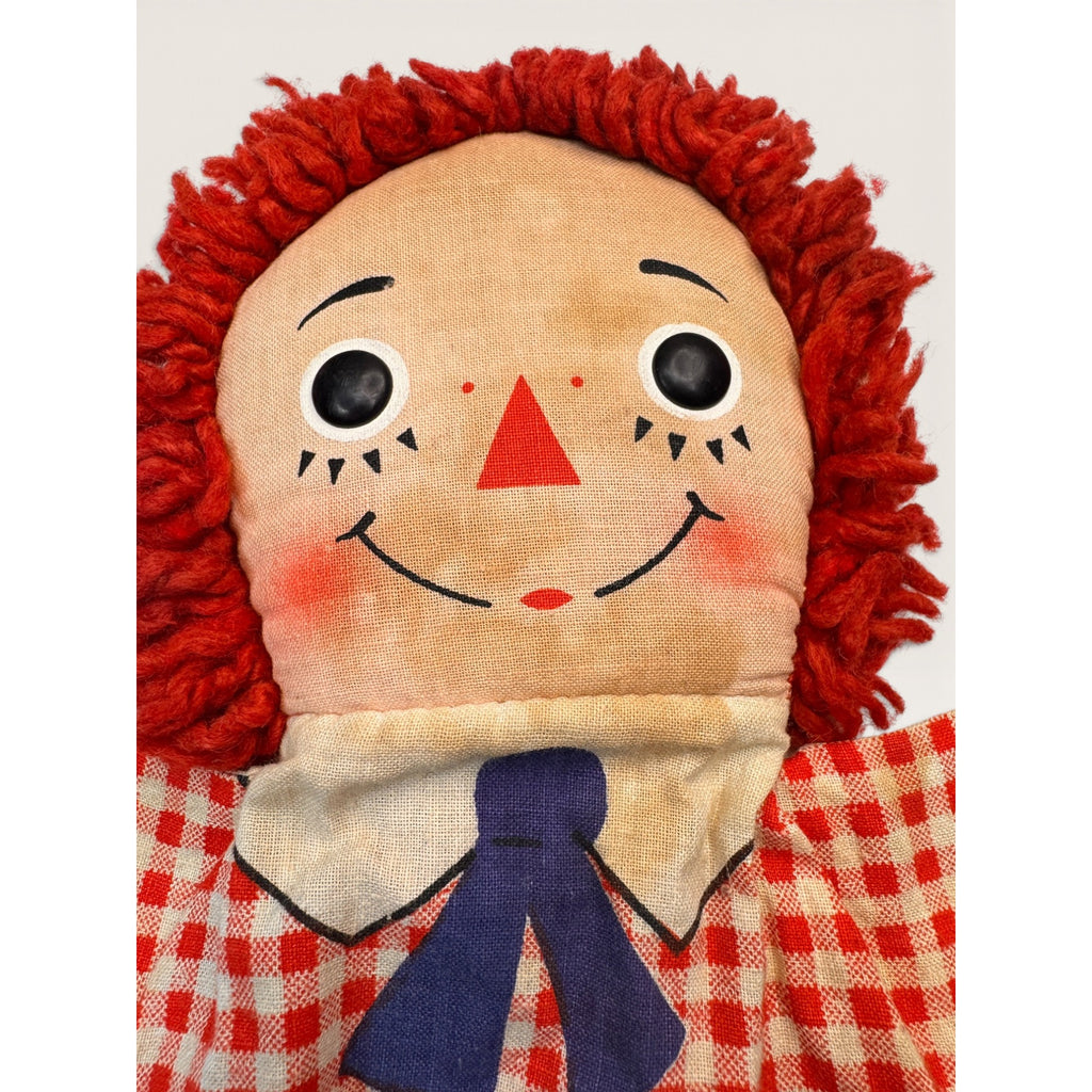 Vintage Raggedy Andy Hand Puppet Knickerbocker Bobbs Merrill Cloth Toy 1970s 10"