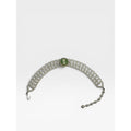 Faux Pearl Lattice Green Cameo 11-14 Inch Choker Necklace 1960s Vintage