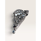 Blue Green Rhinestone Mesh Wrap Leaf Plume Brooch Clip On Earrings Set Vintage