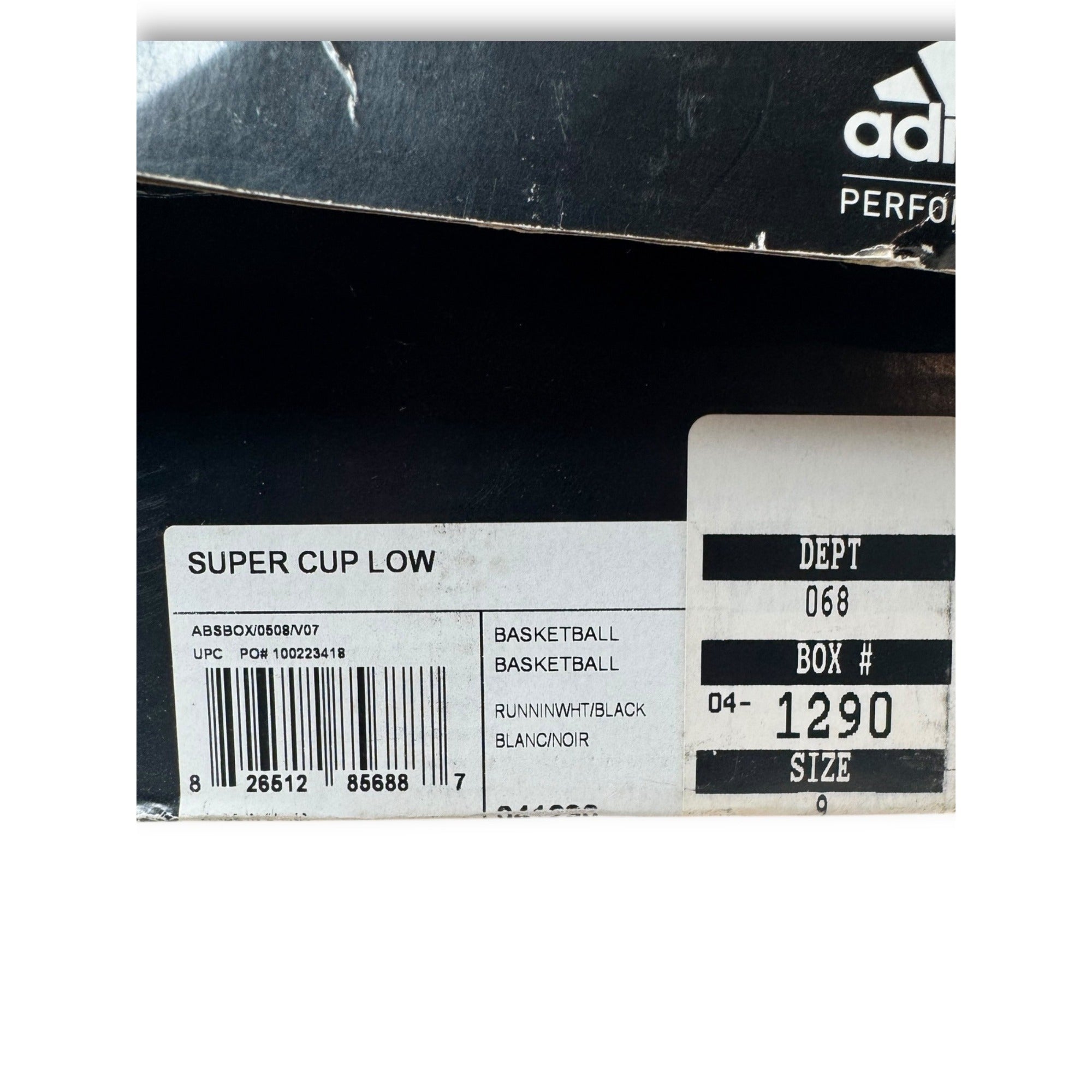 Adidas Mens Super Cup Low Basketball Shoes White Size 9 Pre owned Original Box
