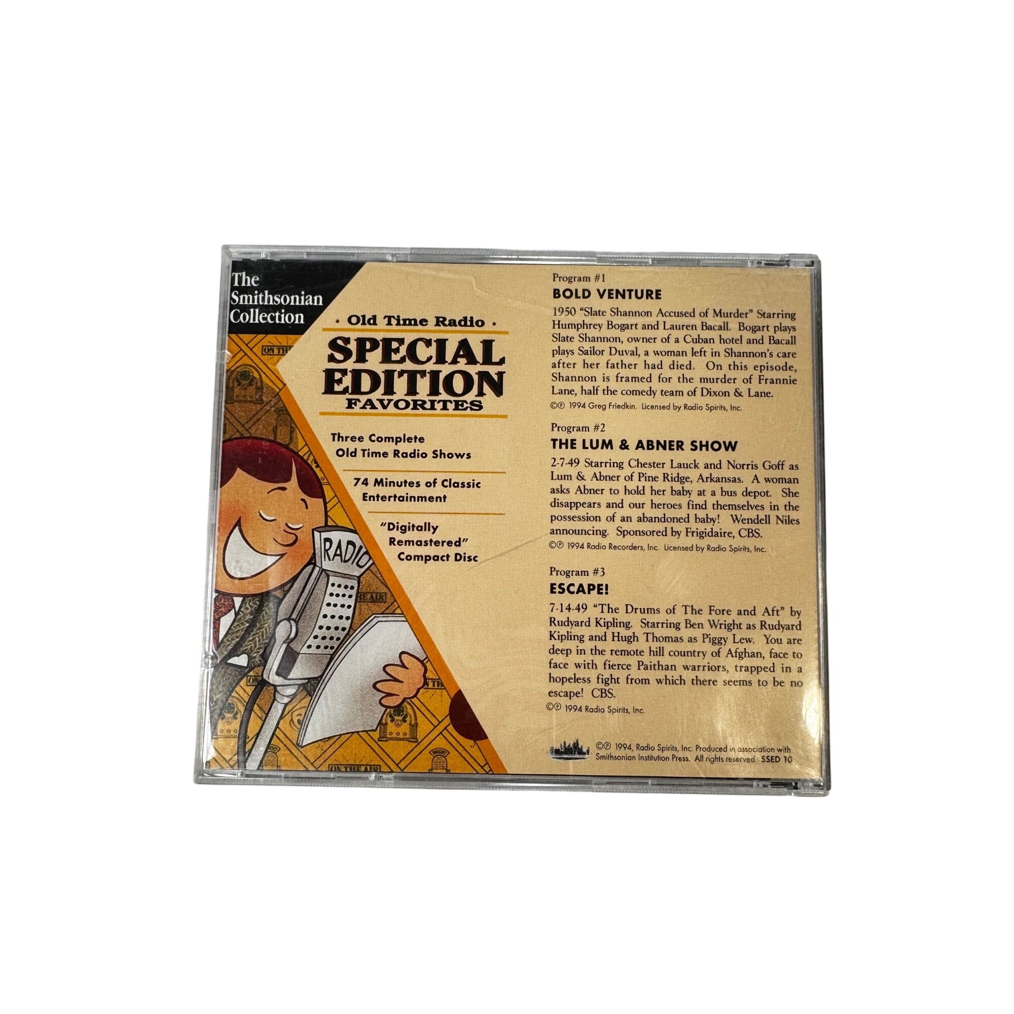 The Smithsonian Collection Old Time Radio Special Edition Favorites 1994 CD