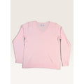 Croft & Barrow Women's Petite M V-Neck Sweater Light Pink Long Sleeve Acrylic
