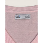 Croft & Barrow Women's Petite M V-Neck Sweater Light Pink Long Sleeve Acrylic