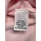 Croft & Barrow Women's Petite M V-Neck Sweater Light Pink Long Sleeve Acrylic