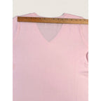 Croft & Barrow Women's Petite M V-Neck Sweater Light Pink Long Sleeve Acrylic