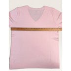 Croft & Barrow Women's Petite M V-Neck Sweater Light Pink Long Sleeve Acrylic