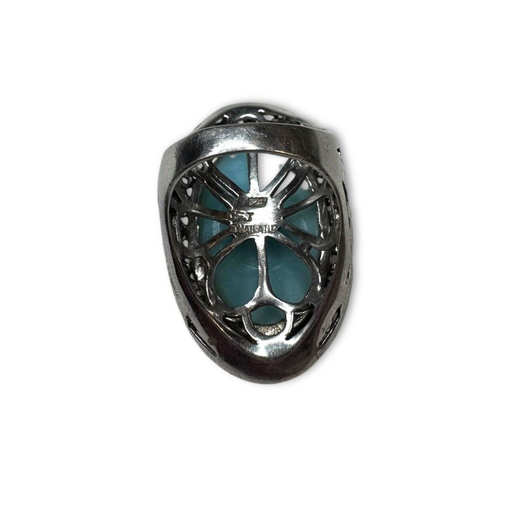 CFJ Sterling Silver Ring Oval Larimar size 7