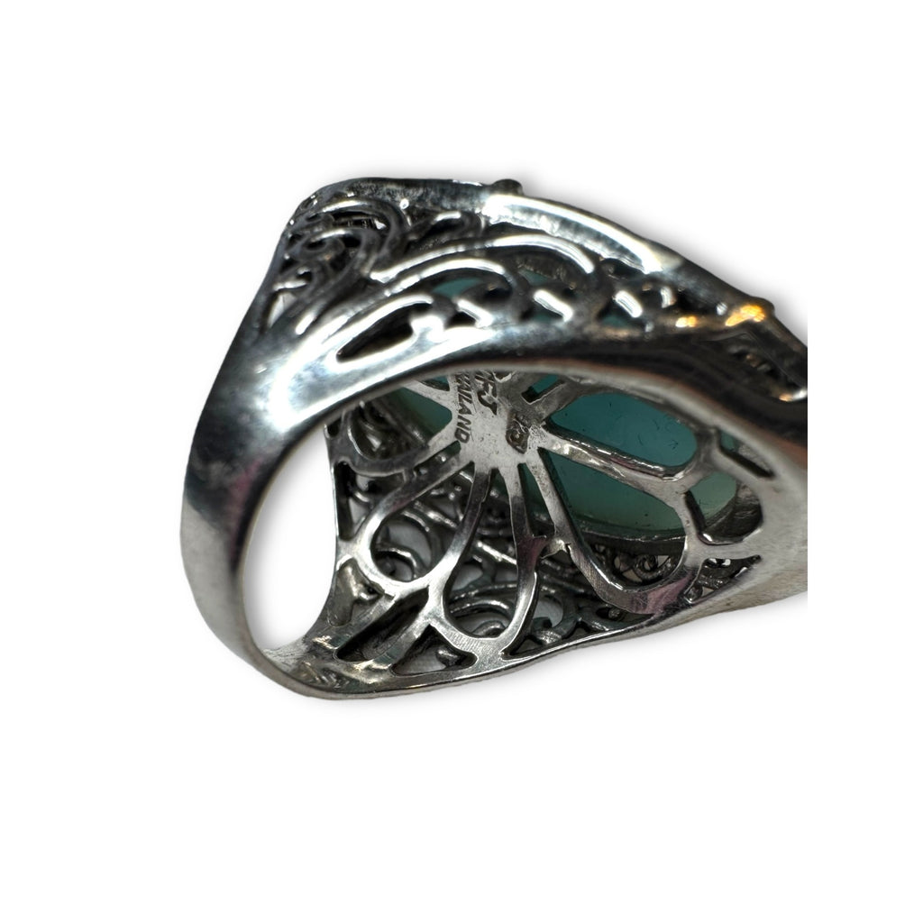 CFJ Sterling Silver Ring Oval Larimar size 7