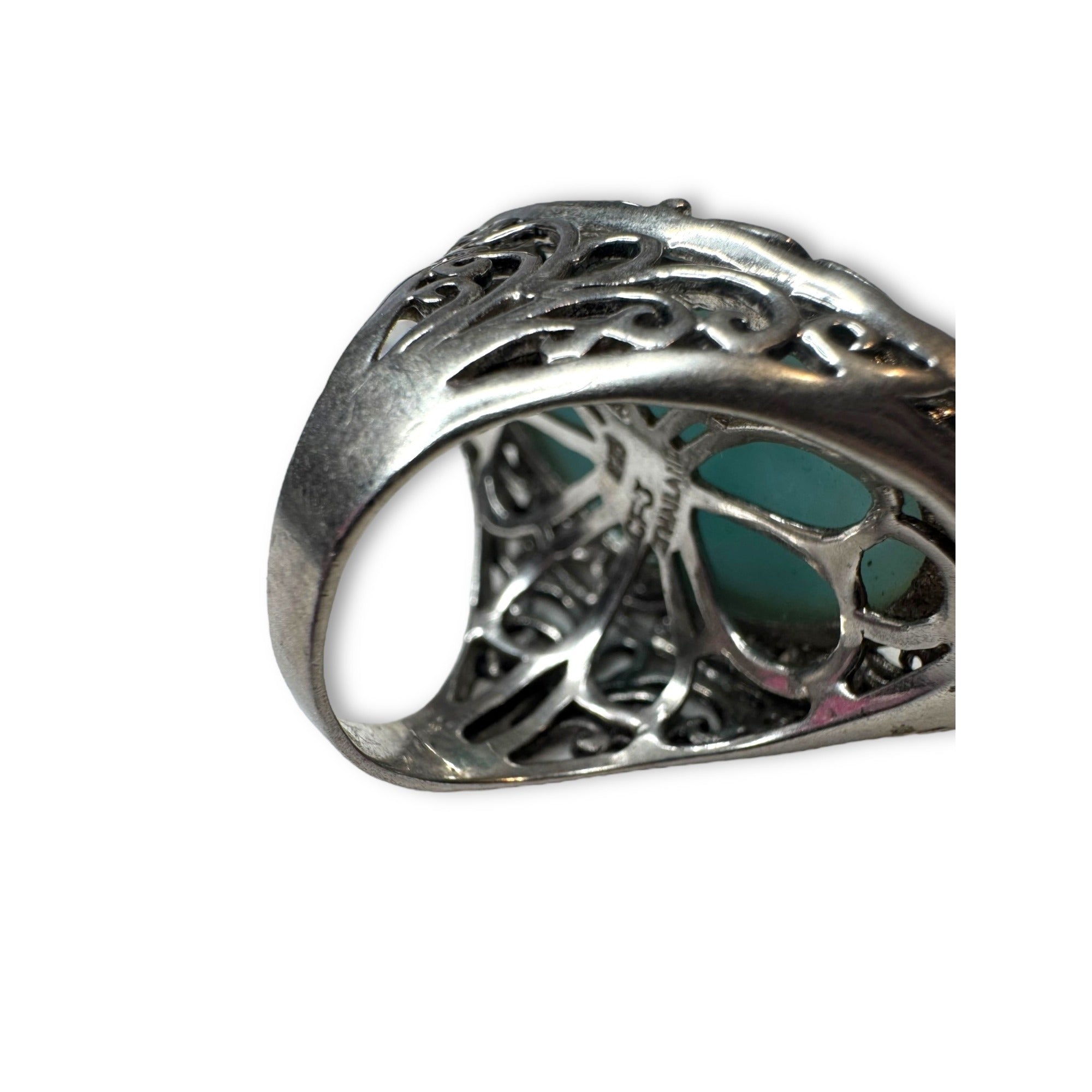 CFJ Sterling Silver Ring Oval Larimar size 7