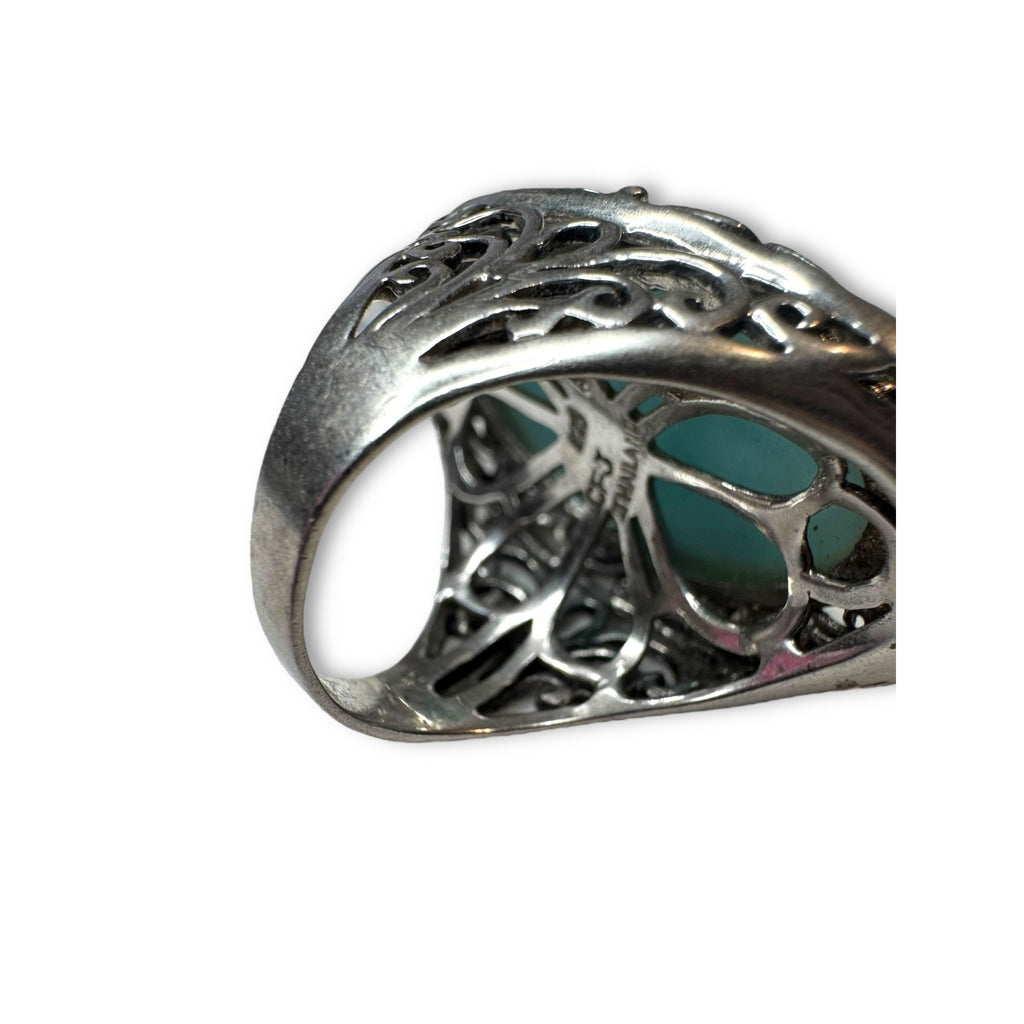 CFJ Sterling Silver Ring Oval Larimar size 7