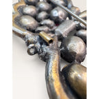 Vintage 1950s Red Rhinestone Openwork Butterfly Brooch Pin Pendant Mixed Metal