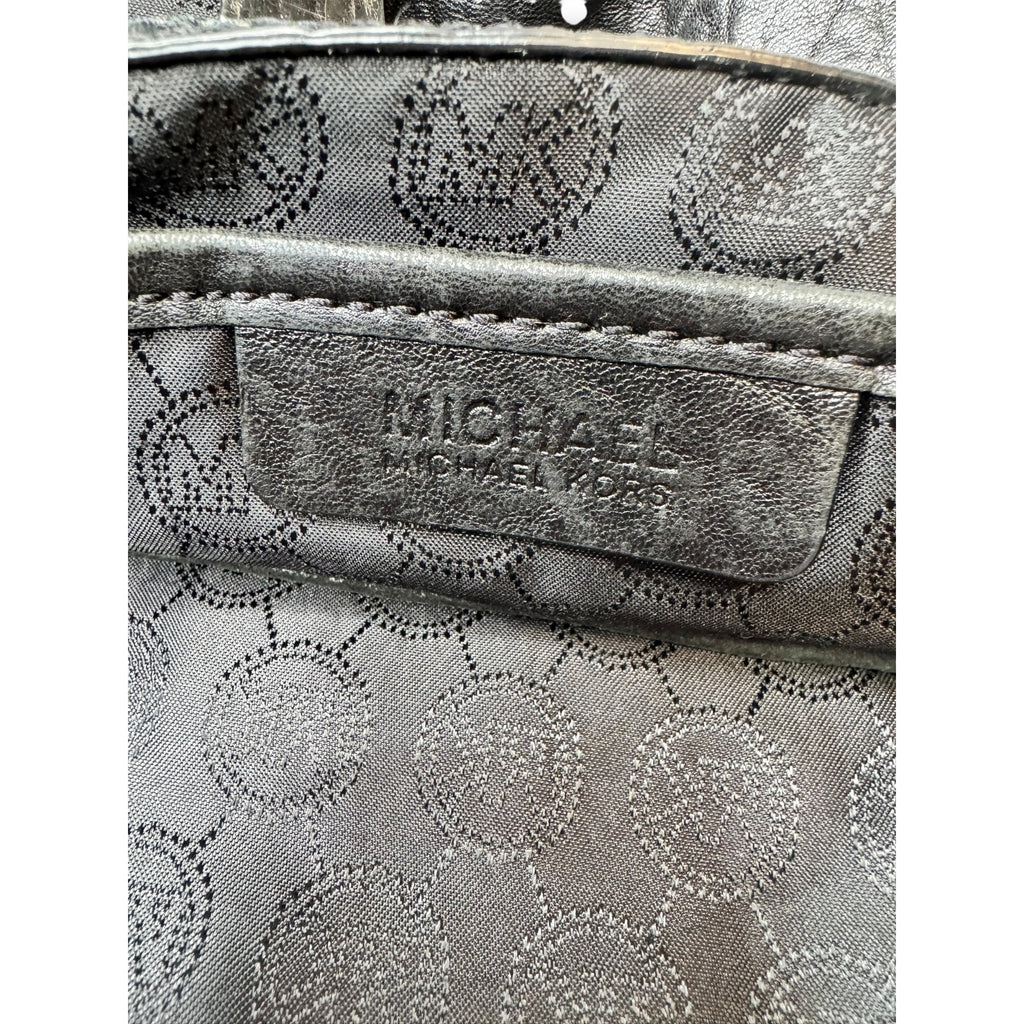 Michael Kors Black Leather Shoulder Tote Handbag