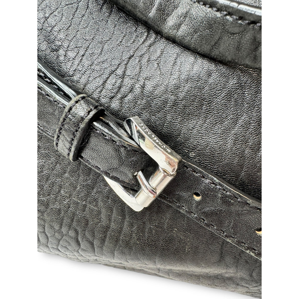 Michael Kors Black Leather Shoulder Tote Handbag
