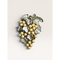 ChaRel 1950s Faux Pearl & Mother of Pearl Lucite Grape Brooch Gold Tone Vintage
