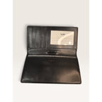 Coach Signature Slim Bifold Wallet Checkbook Black Smoke Grey Leather Card F88026