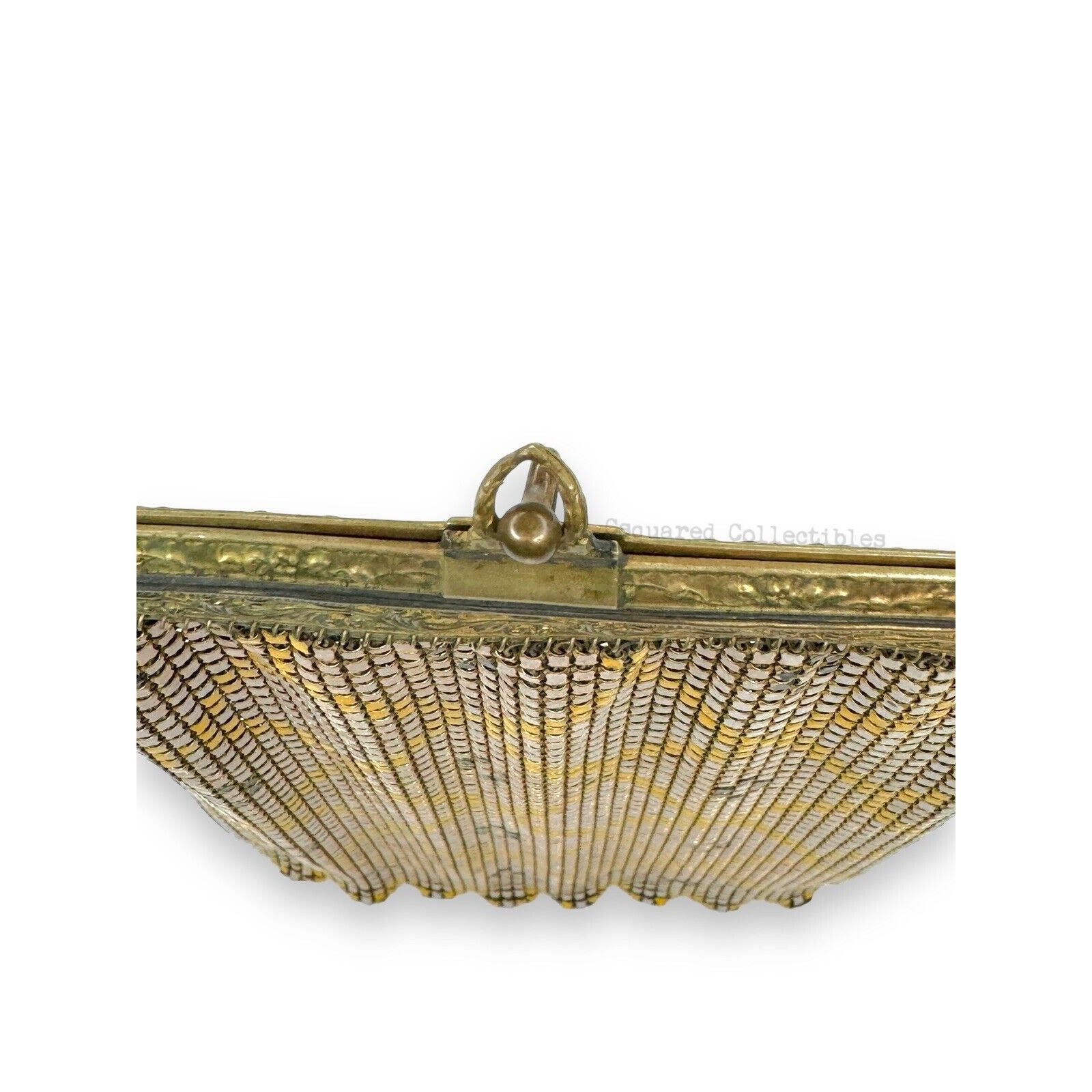 Whiting & Davis Mesh Chain Maille Yellow Painted Hand Bag Antique Art Deco