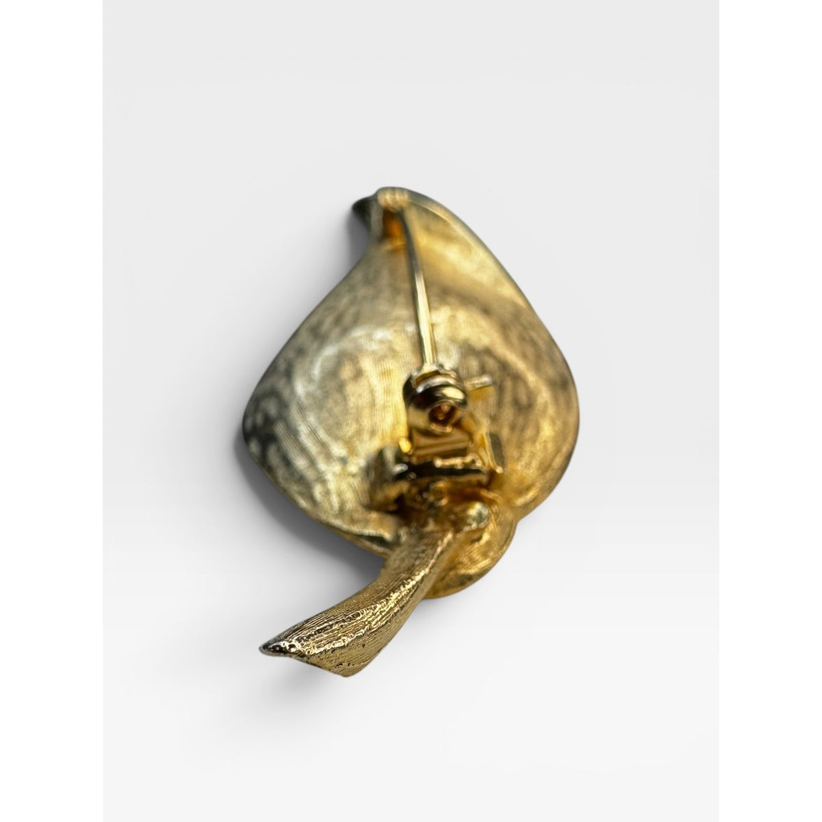 Leaf Brooch Gold Tone Aurora Borealis Crystal Cluster Pin Vintage 1950s