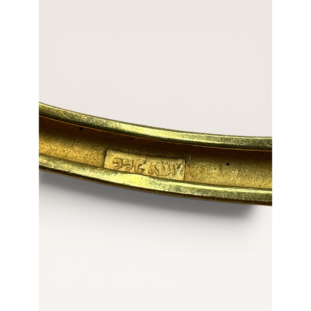 22K Gold Indian Bangle Bracelets Pair Hand Chased KDM Size 7.5 Vintage