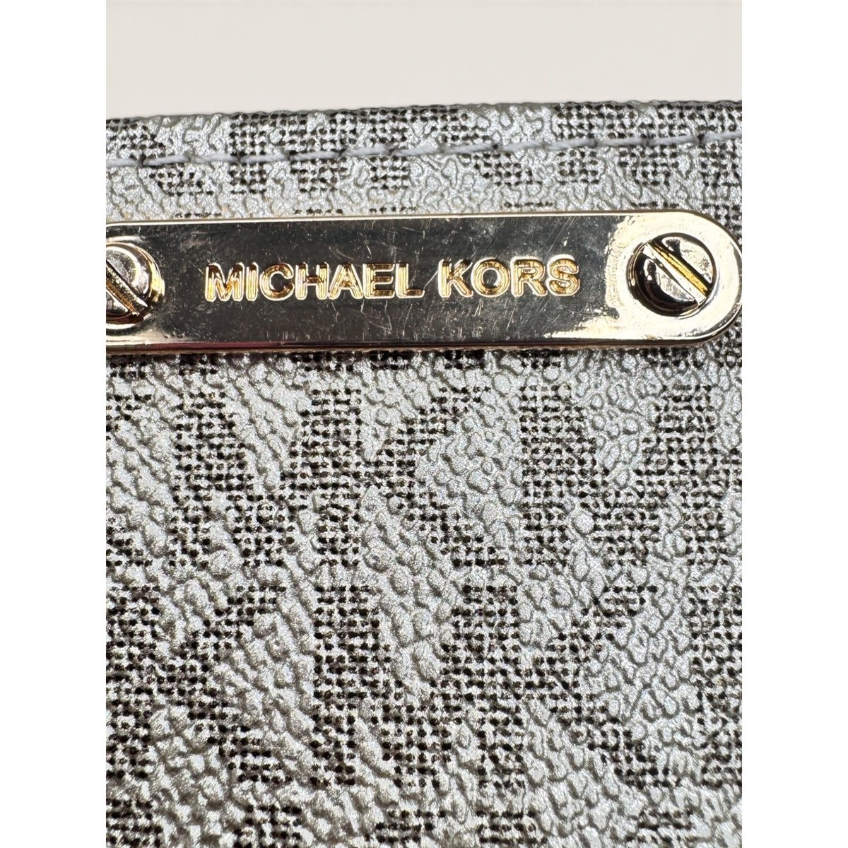 Michael Kors Signature Monogram Metallic Gold Belt Bag Waist Pack S/M