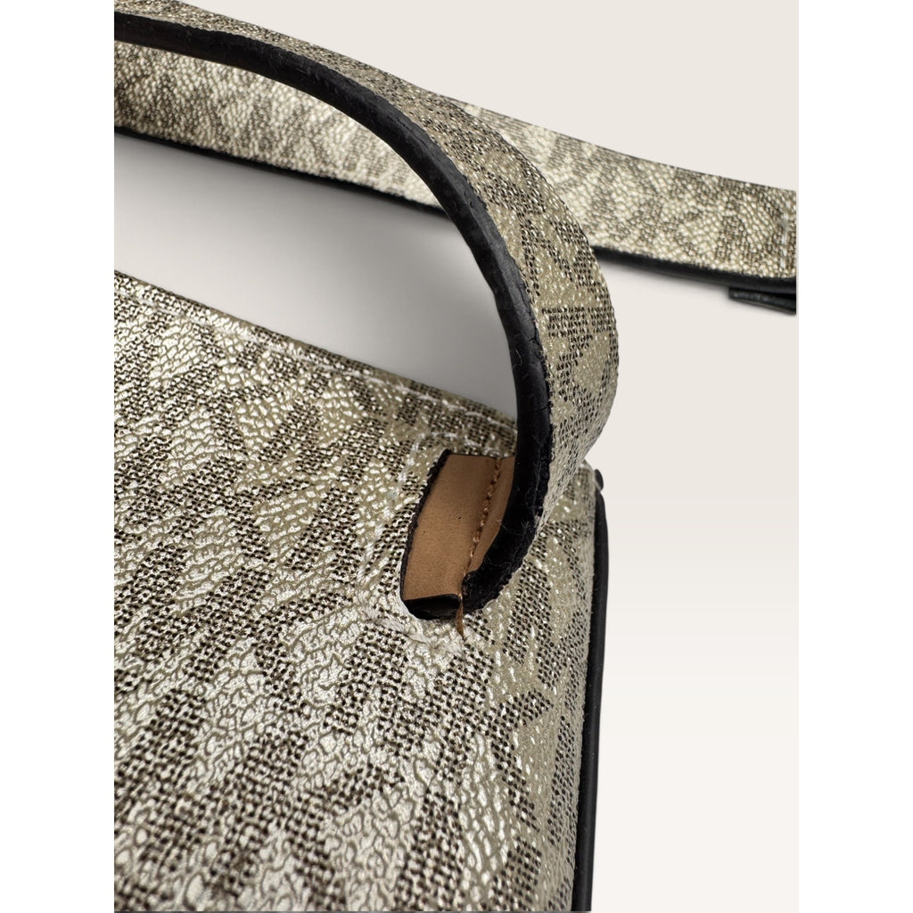Michael Kors Signature Monogram Metallic Gold Belt Bag Waist Pack S/M