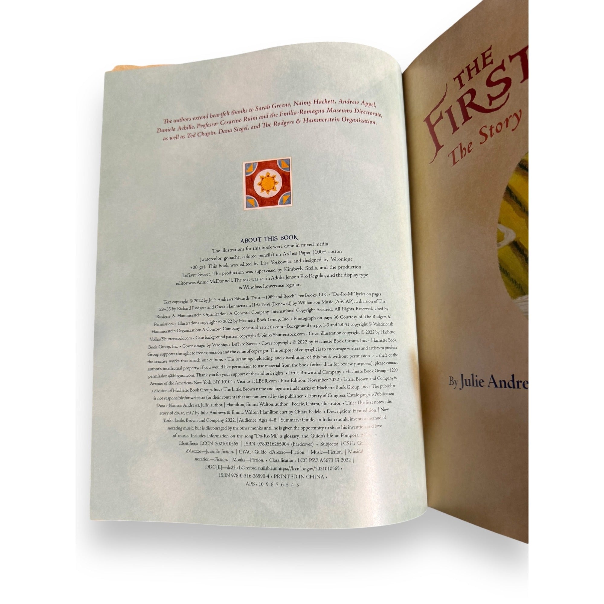 The First Notes: The Story Of Do Re Mi By Julie Andrews & Emma Walton Hamilton 1st Edition