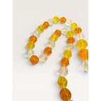 1960s Western Germany Yellow Orange Clear Plastic Bead Strand Necklace 35"