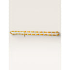 1960s Western Germany Yellow Orange Clear Plastic Bead Strand Necklace 35"