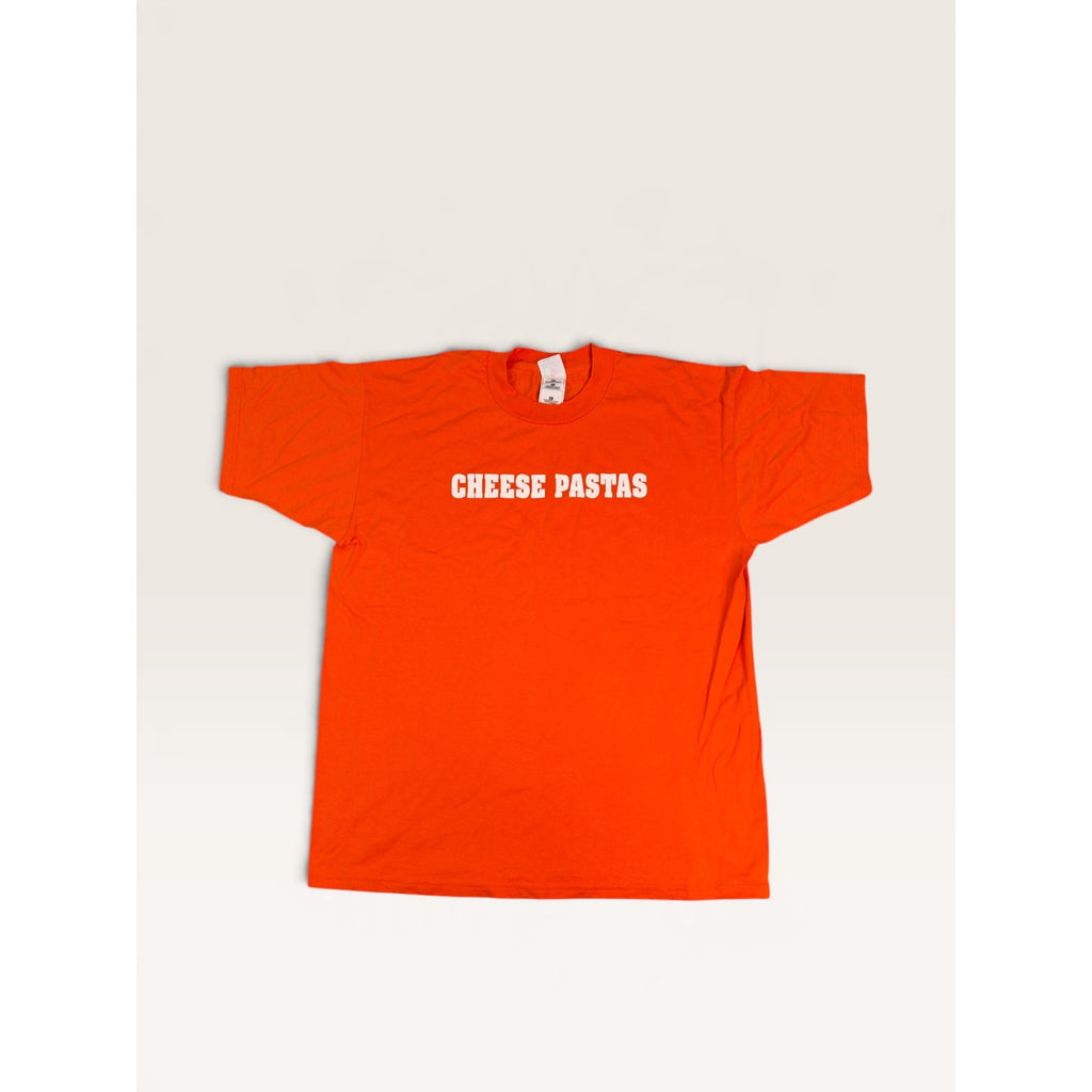 Vintage Y2K Cheese Pastas Orange T-Shirt XL Fruit of the Loom Best Funny Tee