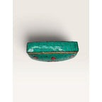 Antik Kraft Amoli Mosaic Stone Metal Clutch Crossbody Bag Turquoise Red Gold Good