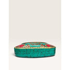 Antik Kraft Amoli Mosaic Stone Metal Clutch Crossbody Bag Turquoise Red Gold Good